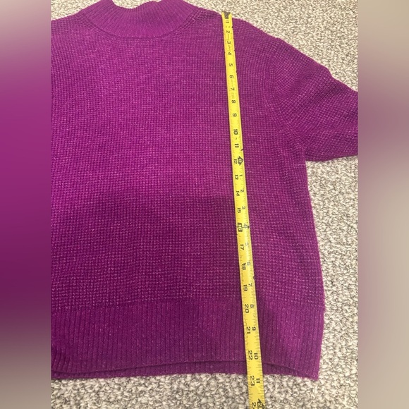 GAP Women’s Vibrant Purple Wool Mock Neck Waffle Knit Sweater size Small - Picture 11 of 11